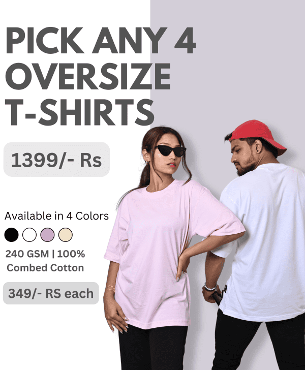 Oversize T-shirt Combo set of 4
