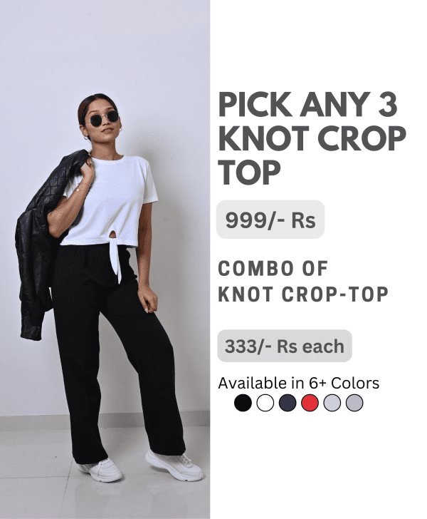 Crop knot top Combo set of 3